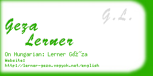 geza lerner business card